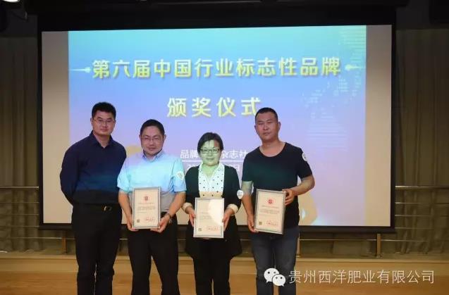 《西洋》蝉联中国品牌“奥斯卡”——《 西洋》蝉联第六届中国复合肥行业标志性品牌