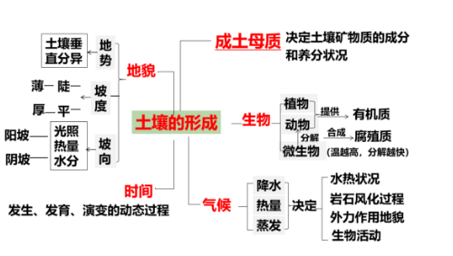 高考地理：土壤剖面、成土因素、土壤养护